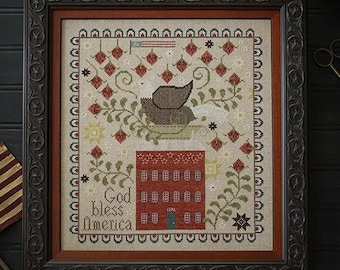 God Bless America by Plum Street Samplers - Counted cross stitch pattern - Hard copy