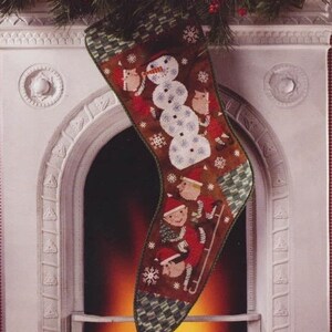 Birds of a Feather/ SNOW DAY Christmas STOCKING / Cross Stitch 
