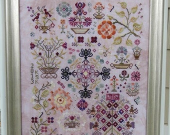 Summer Quakers by Rosewood Manor - Counted cross stitch pattern, Valdani thread pack