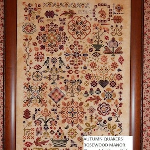 Autumn Quakers by Rosewood Manor - Counted cross stitch pattern, Valdani thread pack