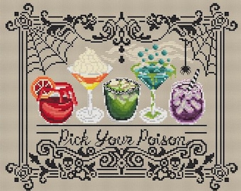 Pick Your Poison by Erin Elizabeth Designs - Counted cross stitch pattern - Hard copy