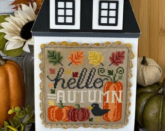 Hello Autumn by Erin Elizabeth Designs - Counted cross stitch pattern - Hard copy