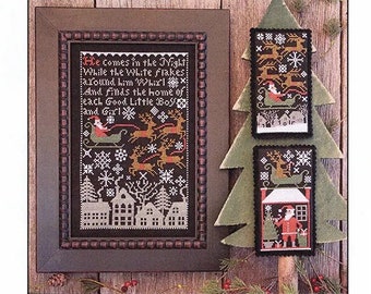 Santa's Night by The Prairie Schooler (Book 175) - Counted cross stitch pattern - Hard copy - Reprint