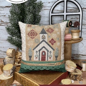 Church on Holly Hill by Erin Elizabeth Designs - Counted cross stitch pattern - Hard copy