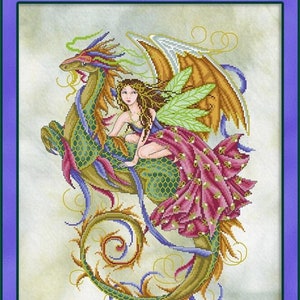The Dragon and the Fairy by Joan Elliott Designs - Counted cross stitch pattern - Hard copy