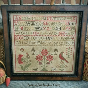 Catharine Dickenson 1840 by Scattered Seed Samplers - Counted cross stitch pattern - Hard copy