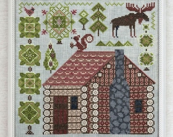 Log Cabin by Cottage Garden Samplings - Fabulous House Series 12 - Counted cross stitch pattern - Hard copy