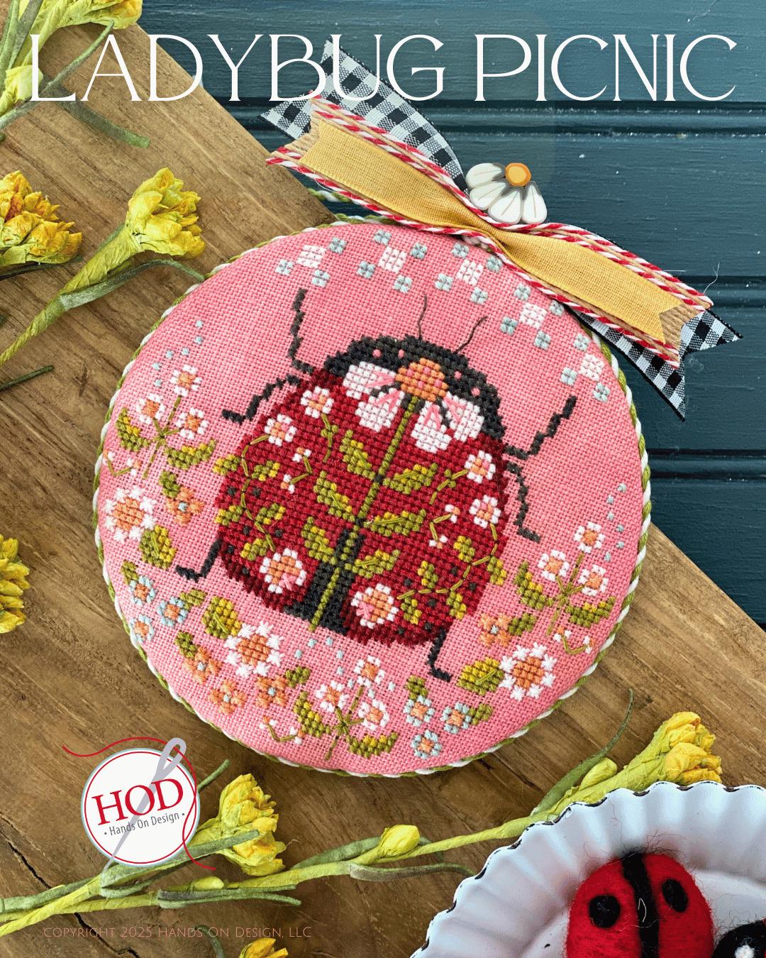 Ladybug Picnic by Hands On Design - Counted cross stitch pattern - Hard copy