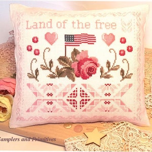 Land of the Free by Samplers and Primitives - Counted cross stitch pattern - Hard copy