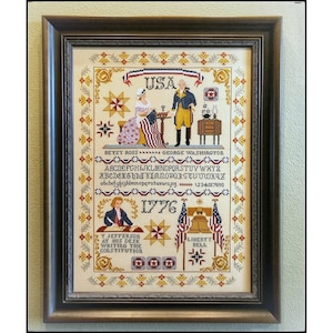 Founding Of America by Twin Peak Primitives - Counted cross stitch pattern - Hard copy