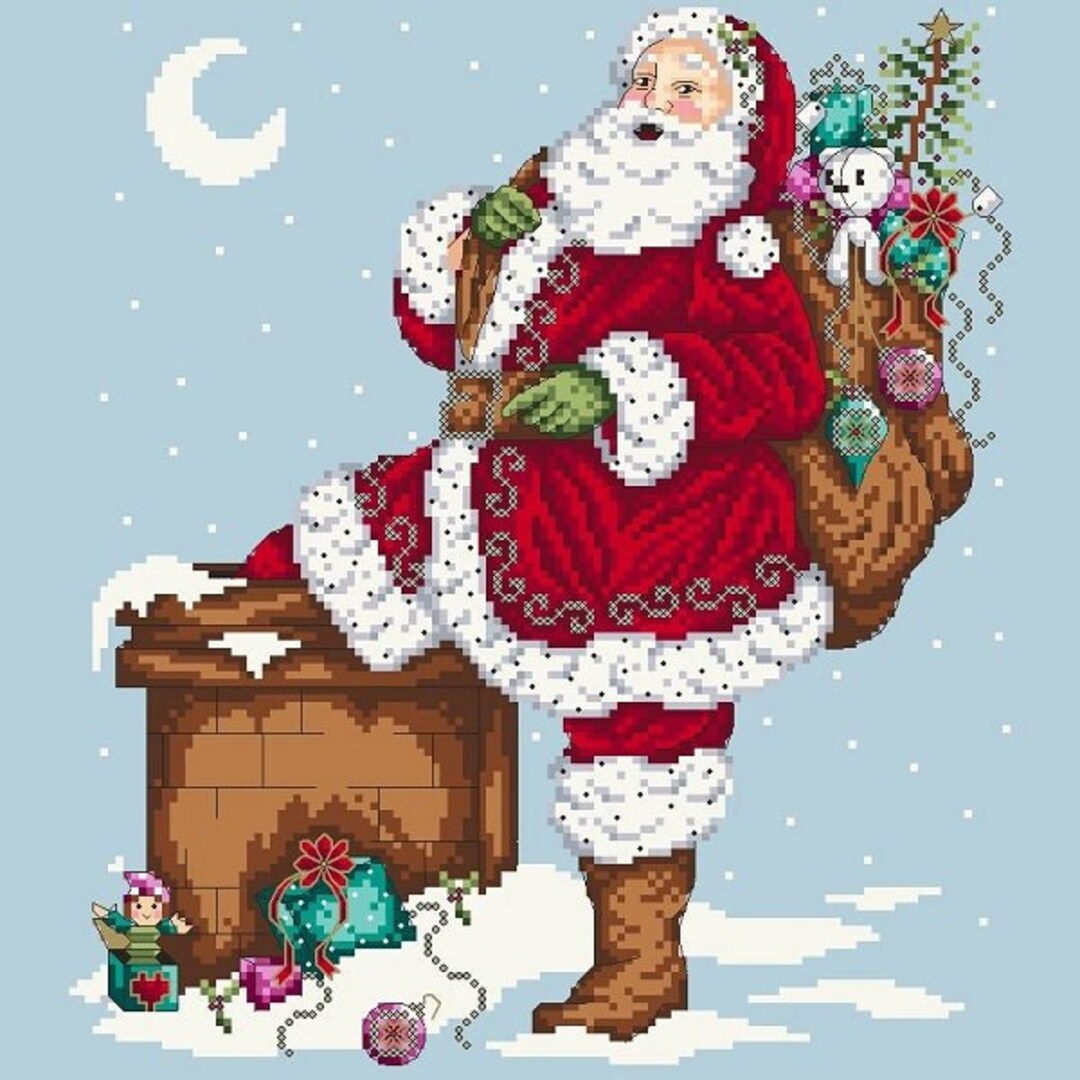 Jolly Santa by Shannon Christine Designs - Counted Cross Stitch Pattern ...