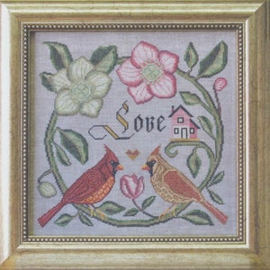 Forever & Ever van Cottage Garden Samplings - The Songbird&#39;s Garden Series #1 - Geteld kruissteekpatroon - Gedrukt