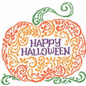 Happy Pumpkin by Imaginating - Counted cross stitch pattern - Hard copy