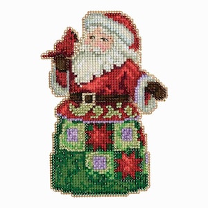 Festival Friends Santa by Mill Hill JS20-3106 - Jim Shore - Beaded cross stitch ornament kit