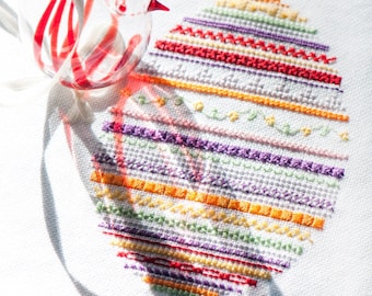 Easter Egg by Cotton Pixels - Counted cross stitch pattern - Hard copy