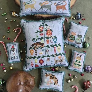12 Cats Of Christmas van The Blue Flower - geteld kruissteekpatroon - gedrukt