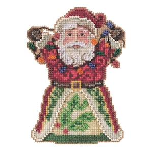 Santa With Lights by Mill Hill JS20-2111 - Jim Shore - Beaded cross stitch ornament kit