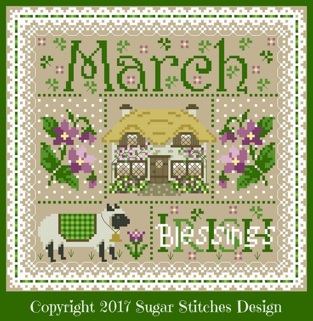 March Sampler by Sugar Stitches - St Patrick's Day - Counted Cross ...