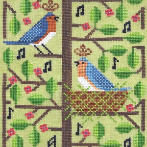 Bluebird Rhapsody van Artful Offerings - Geteld kruissteekpatroon - Gedrukt