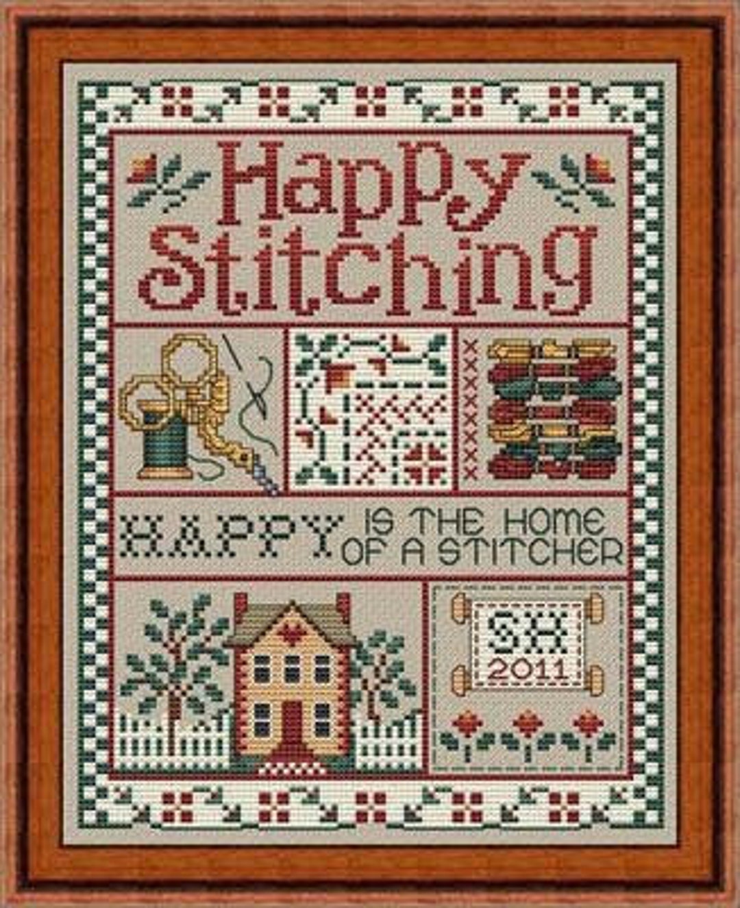 Happy Stitching Pattern Happy Stitching by Sue Hillis Designs - Counted Cross Stitch Pattern ...