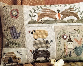 Spring Patches by Homespun Elegance - Counted cross stitch pattern - Hard copy