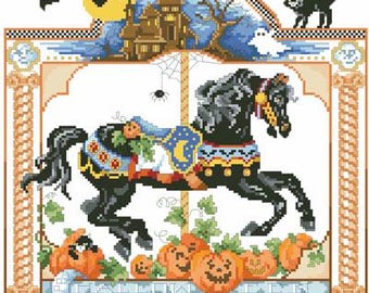 Haunted October Night by Kooler Design Studio - Designer Linda Gillum - Counted cross stitch pattern - Hard copy