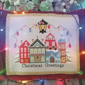 Greetings From Christmas Alley by Twin Peak Primitives - Counted cross stitch pattern - Hard copy