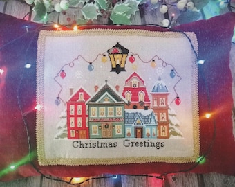 Greetings From Christmas Alley by Twin Peak Primitives - Counted cross stitch pattern - Hard copy