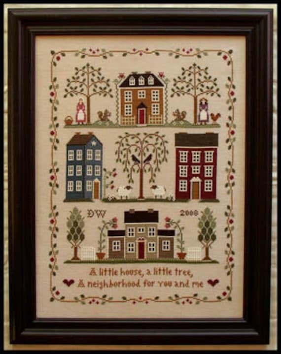 Little House Needleworksクロスステッチキット図案　刺繍糸 Little House Neighborhood by Little House Needleworks - Counted