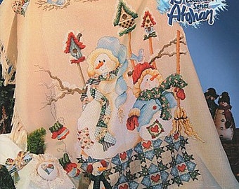 Snow Buddies Afghan by Stoney Creek - Counted cross stitch pattern - Hard copy