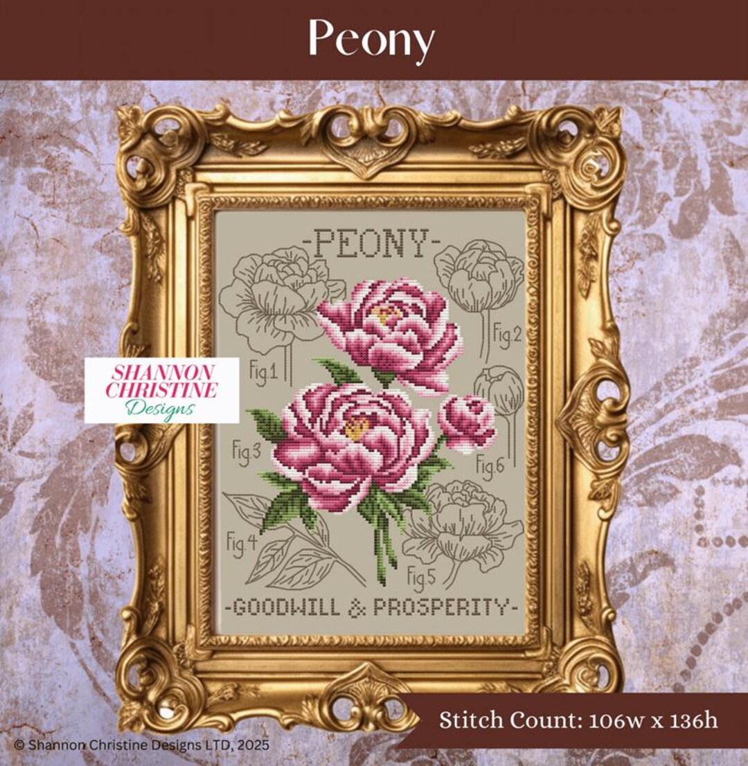 Peony by Shannon Christine Designs - Counted Cross Stitch Pattern ...