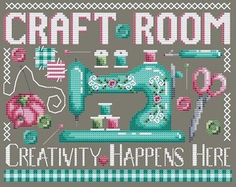 Craft Room by Shannon Christine Designs - Counted cross stitch pattern - Hard copy