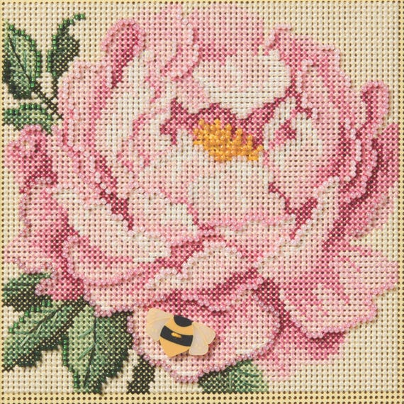 Peony by Mill Hill MH14-2511 - Beaded Cross Stitch Kit - Etsy