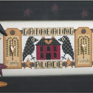 Gathering Place by Hinzeit - Counted cross stitch pattern with charm