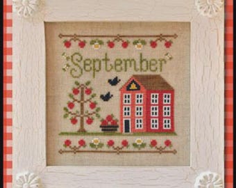 September Cottage by Country Cottage Needleworks - Cottage of the Month - Counted cross stitch pattern - Hard copy