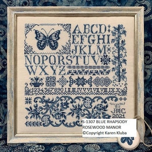 Blue Rhapsody by Rosewood Manor - Counted cross stitch pattern - Hard copy