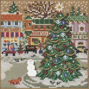 Holiday Square by Mill Hill - Christmas Village MH14-2535 - Beaded cross stitch kit