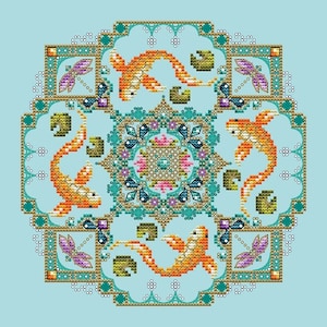 Koi Pond by Shannon Christine Designs - Counted cross stitch pattern - Hard copy