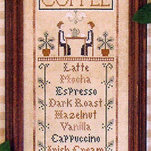Coffee Menu by Little House Needleworks - Padrão de ponto cruz contado - Cópia impressa