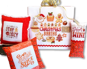 Christmas Baking Motifs by Tiny Modernist - Counted cross stitch pattern - Hard copy