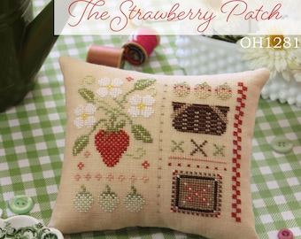 The Strawberry Patch by October House Fiber Arts - Counted cross stitch pattern - Hard copy