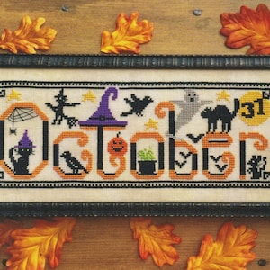 Spooky October by Luminous Fiber Arts - Counted cross stitch pattern - Hard copy