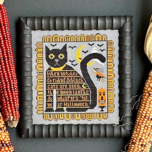 Tis Near Halloween by Kathy Barrick - Counted cross stitch pattern - Hard copy