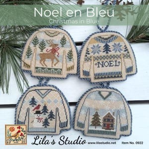 Noel En Bleu (Christmas In Blue) by Lila&#39;s Studio - Counted cross stitch pattern - Hard copy