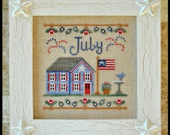 July Cottage by Country Cottage Needleworks - Cottage of the Month - Counted cross stitch pattern - Hard copy