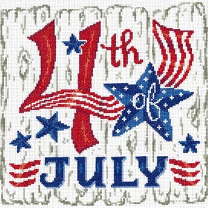 May include: A patriotic design featuring the text "4th of July" in red and blue, with stars and stripes. The design is on a white background with a wood grain texture, perfect for Independence Day celebrations.