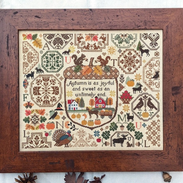 Autumn Is As Joyful by Lila's Studio - Counted cross stitch pattern - Hard copy