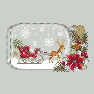 Sleigh Snow Globe by Shannon Christine Designs - Counted cross stitch pattern - Hard copy