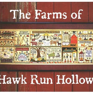 The Farms of Hawk Run Hollow par Carriage House Samplings - Grille point de croix compté - Copie papier