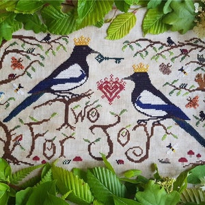 Two For Joy by Crowsfeetstitching - Counted cross stitch pattern - Hard copy